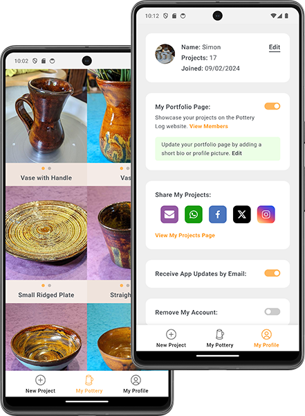 Pottery Log App Screenshot